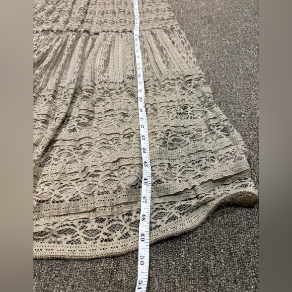 Mocha Brown Stretch Lace Bohemian Strapless Maxi Dress New Sz XL - Picture 7 of 8